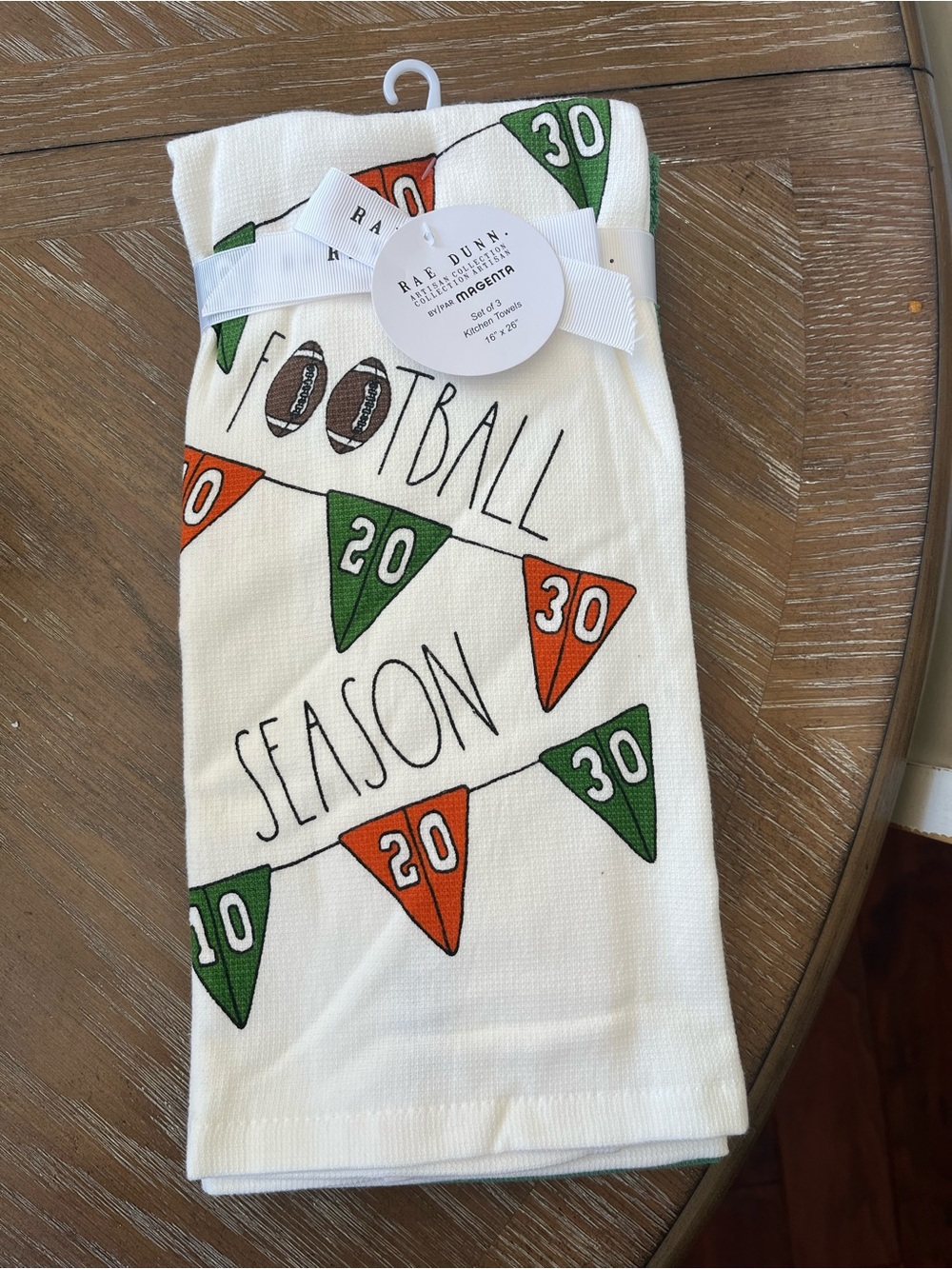 Set of 3 Rae Dunn Football Kitchen Towel Set